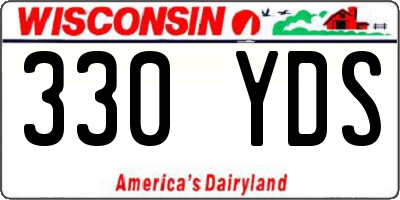 WI license plate 330YDS