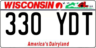 WI license plate 330YDT