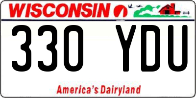 WI license plate 330YDU