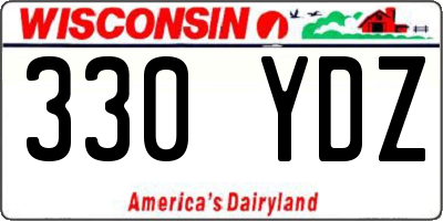 WI license plate 330YDZ