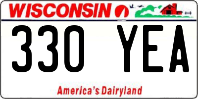 WI license plate 330YEA