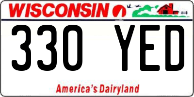 WI license plate 330YED