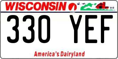WI license plate 330YEF