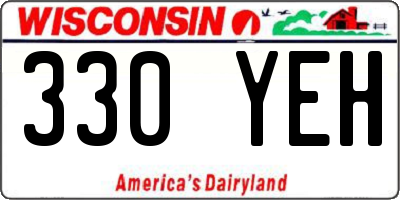 WI license plate 330YEH