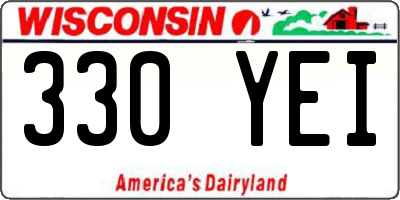 WI license plate 330YEI
