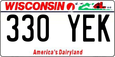 WI license plate 330YEK