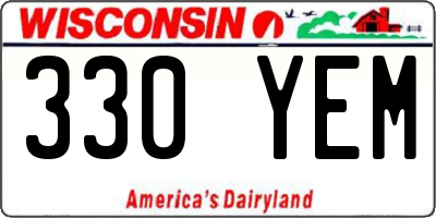 WI license plate 330YEM