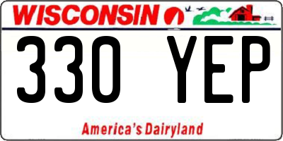 WI license plate 330YEP