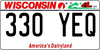 WI license plate 330YEQ