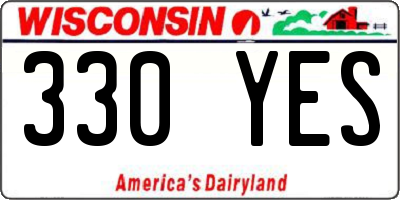 WI license plate 330YES