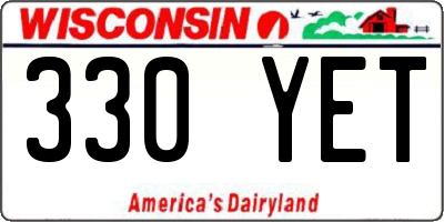 WI license plate 330YET