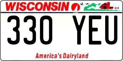 WI license plate 330YEU