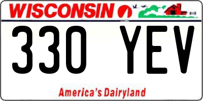 WI license plate 330YEV