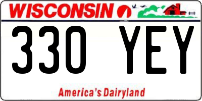 WI license plate 330YEY