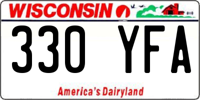 WI license plate 330YFA