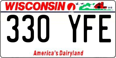 WI license plate 330YFE