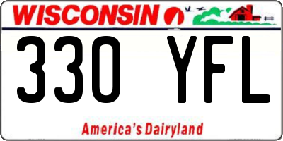 WI license plate 330YFL