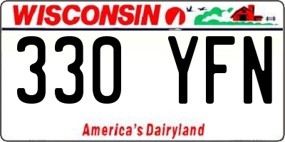 WI license plate 330YFN