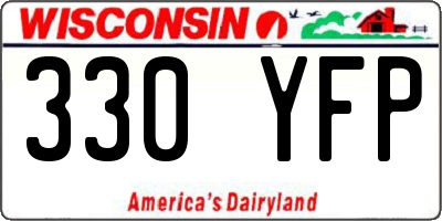 WI license plate 330YFP