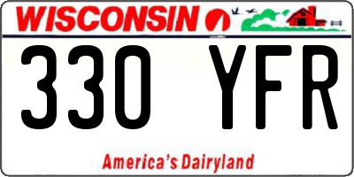 WI license plate 330YFR