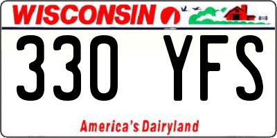 WI license plate 330YFS