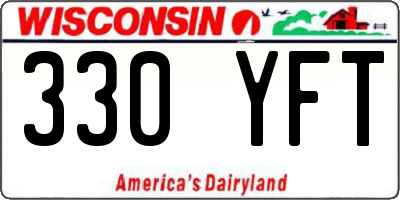 WI license plate 330YFT