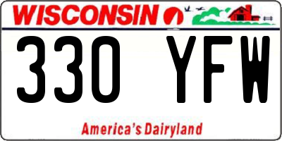 WI license plate 330YFW