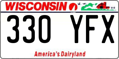 WI license plate 330YFX