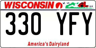 WI license plate 330YFY