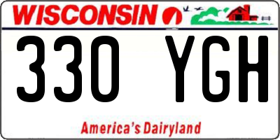 WI license plate 330YGH