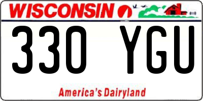WI license plate 330YGU