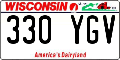 WI license plate 330YGV