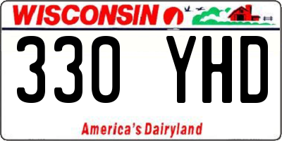 WI license plate 330YHD