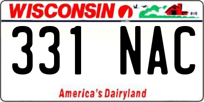 WI license plate 331NAC