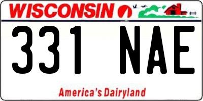 WI license plate 331NAE