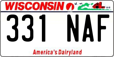 WI license plate 331NAF