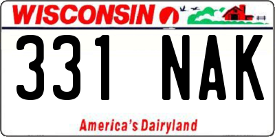 WI license plate 331NAK