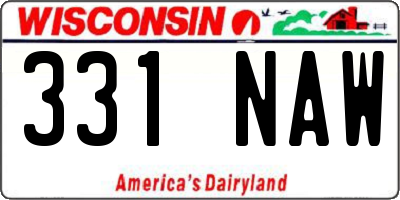 WI license plate 331NAW