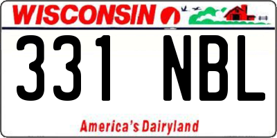 WI license plate 331NBL