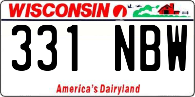 WI license plate 331NBW