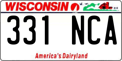 WI license plate 331NCA