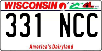 WI license plate 331NCC