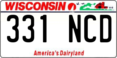 WI license plate 331NCD