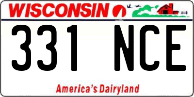 WI license plate 331NCE
