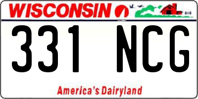 WI license plate 331NCG