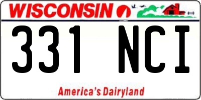 WI license plate 331NCI