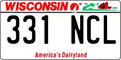 WI license plate 331NCL