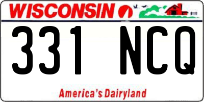 WI license plate 331NCQ