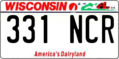 WI license plate 331NCR