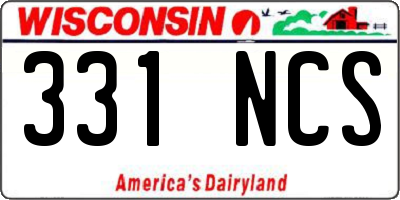 WI license plate 331NCS